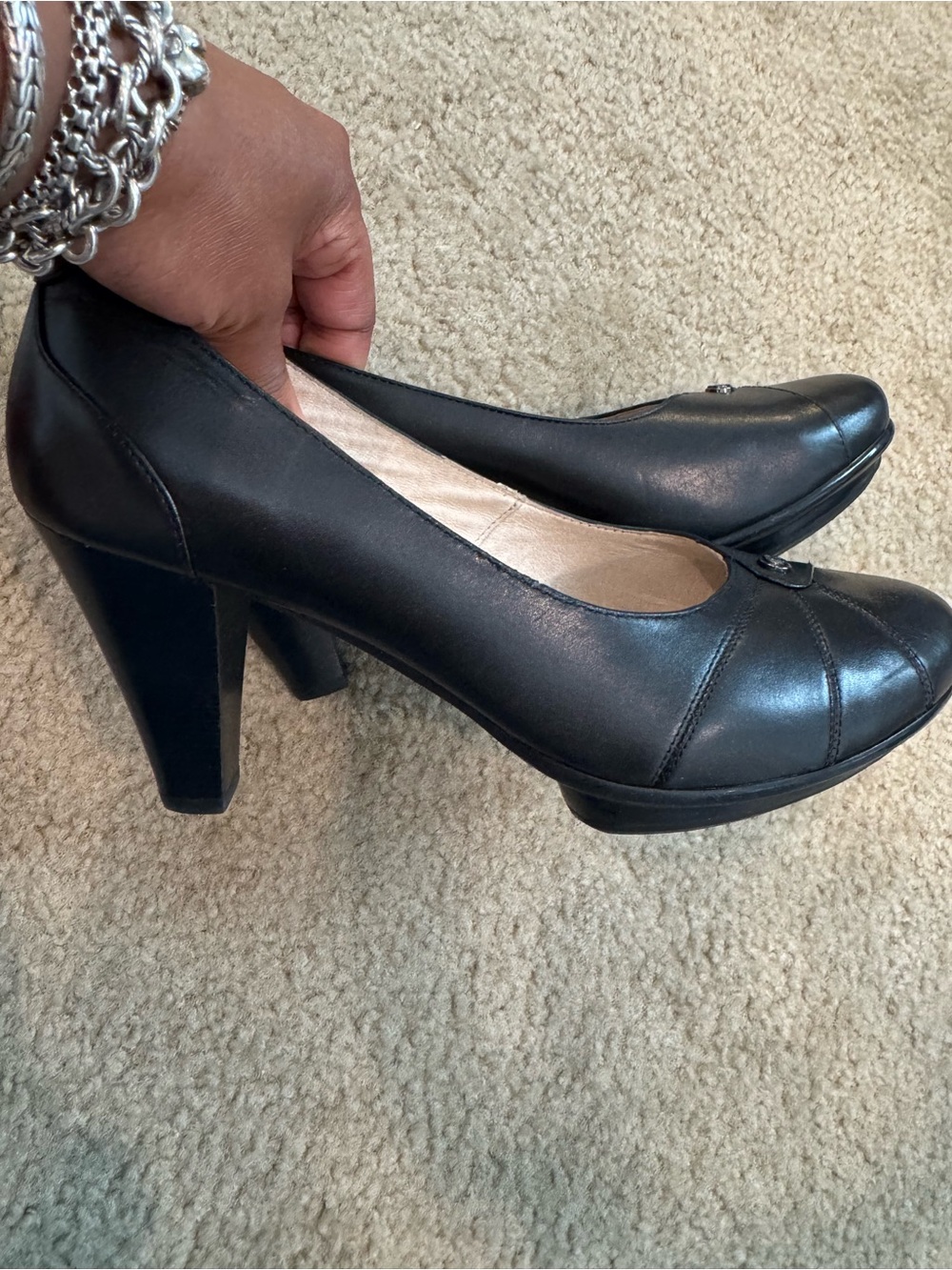 Classic Black Leather High Heel Pumps